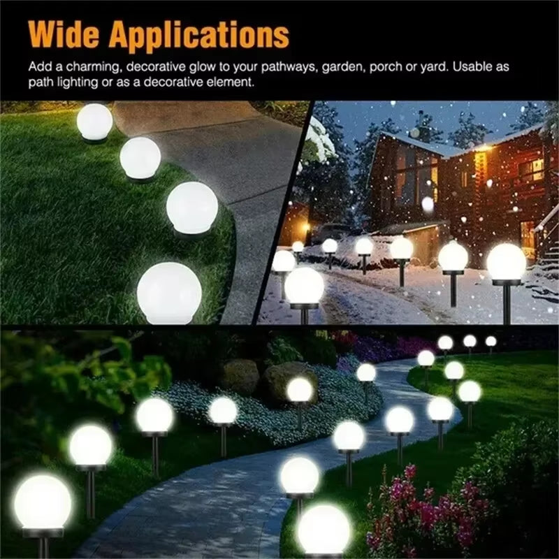 Solar LED Light Outdoor Solar Lawn Light Decor Solar Garden Light White Bulb Lawn Light Street Light Waterproof Garden Light