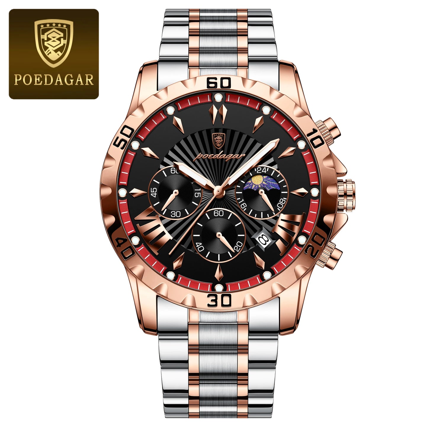 Luxury High Quality Watch for Man Waterproof Luminous Chronograph Date Men Watch Stainless Steel Quartz Men'S Watches