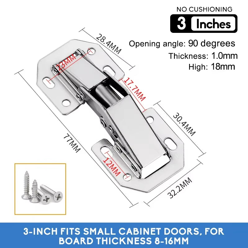 Hinges Furniture No Trenching Furniture Fittings Hinges for Kitchen Cabinets Soft Close with Screws Furniture Hardware