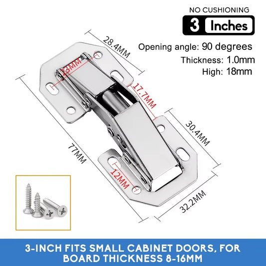 Hinges Furniture No Trenching Furniture Fittings Hinges for Kitchen Cabinets Soft Close with Screws Furniture Hardware