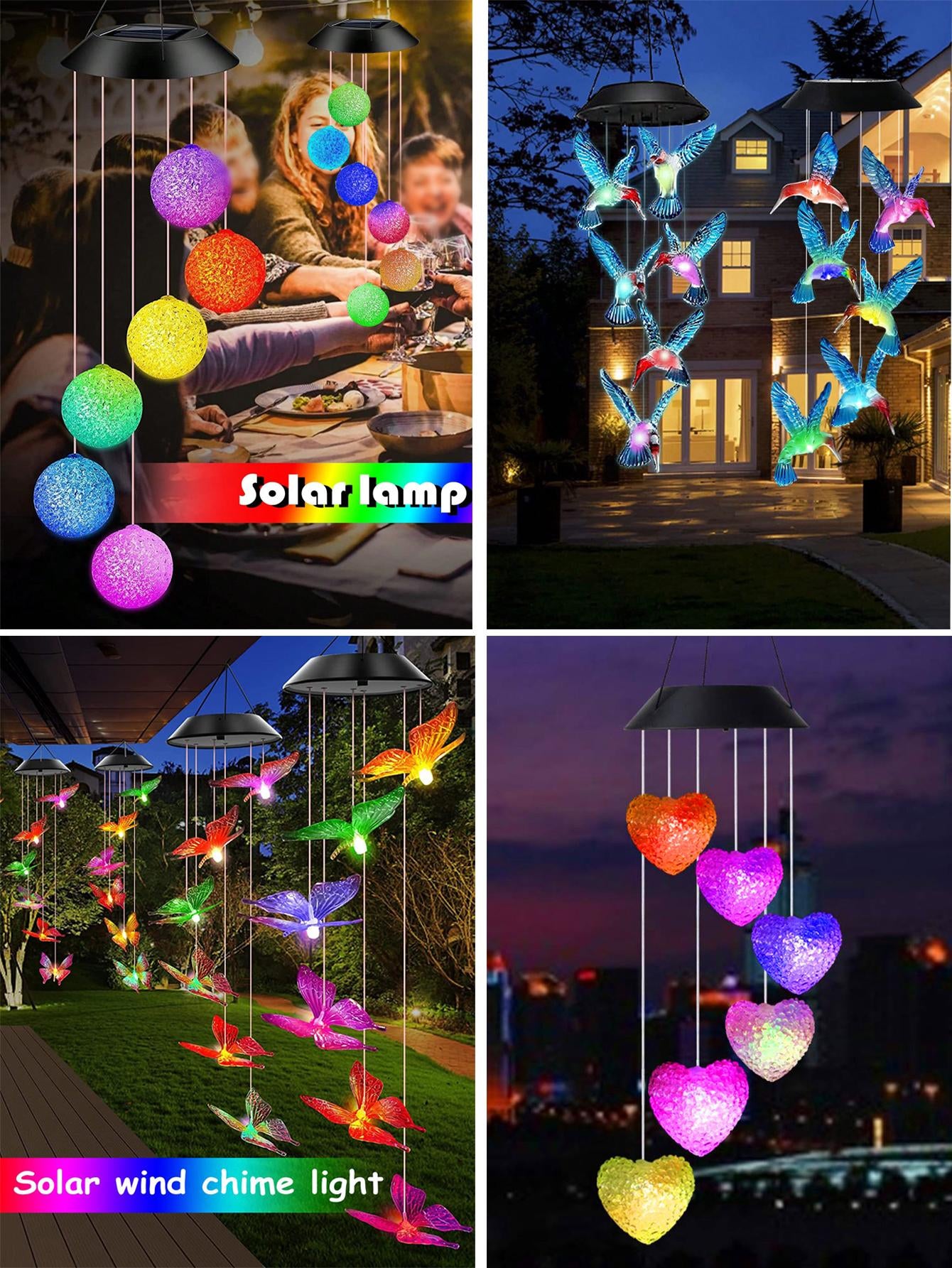 1Pc Solar Wind Chimes Light, Landscape Light, Garden Light Fall Decor House Decor Outdoor Decor