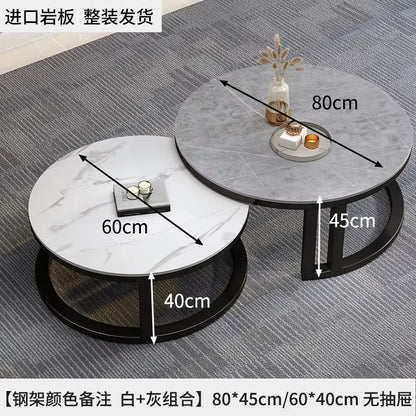 Round Low Coffee Table Storage Drawers Living Room Modern Coffee Table Simple Design Mesas De Centro Para Sala Smart Furniture