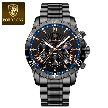 Luxury High Quality Watch for Man Waterproof Luminous Chronograph Date Men Watch Stainless Steel Quartz Men'S Watches