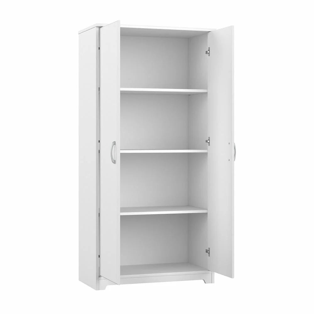 Cabot Tall Storage Cabinet with Doors in White