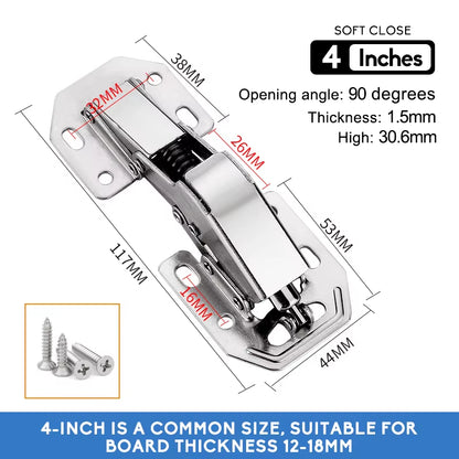 Hinges Furniture No Trenching Furniture Fittings Hinges for Kitchen Cabinets Soft Close with Screws Furniture Hardware