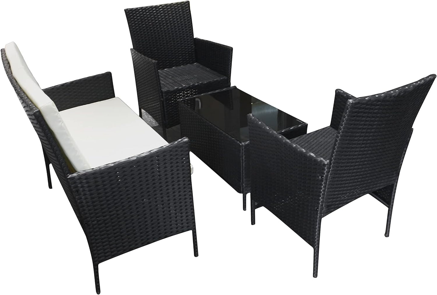 Patio Furniture Sets Cushioned Seating and Back Sectional Conversation Sets Patio Furniture for Outdoor (4PC)