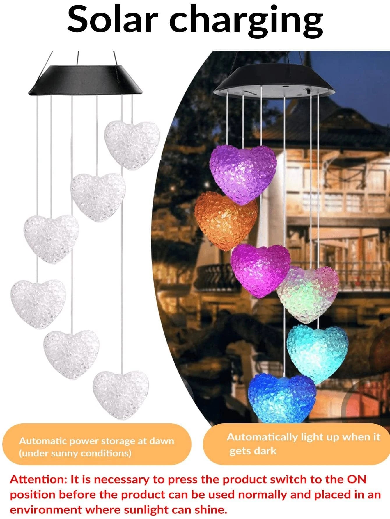 1Pc Solar Wind Chimes Light, Landscape Light, Garden Light Fall Decor House Decor Outdoor Decor