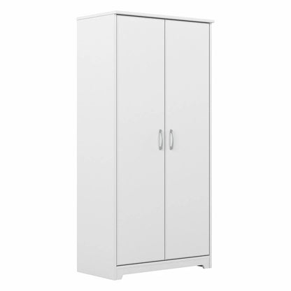 Cabot Tall Storage Cabinet with Doors in White