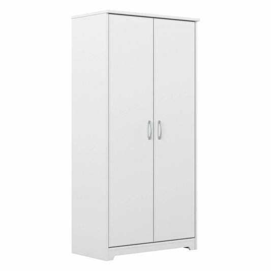 Cabot Tall Storage Cabinet with Doors in White