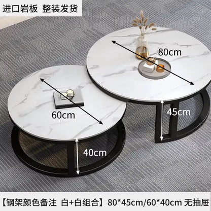 Round Low Coffee Table Storage Drawers Living Room Modern Coffee Table Simple Design Mesas De Centro Para Sala Smart Furniture