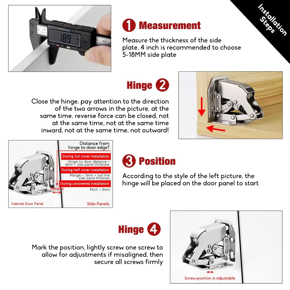 Hinges Furniture No Trenching Furniture Fittings Hinges for Kitchen Cabinets Soft Close with Screws Furniture Hardware