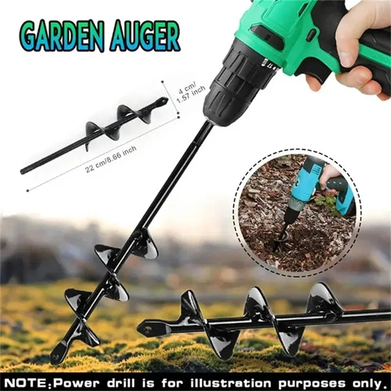 Garden Auger Spiral Drill Bit Gardening Flower Planter Earth Drill Planting Hole Digger Tool Loose Soil Drill Bit Accessories