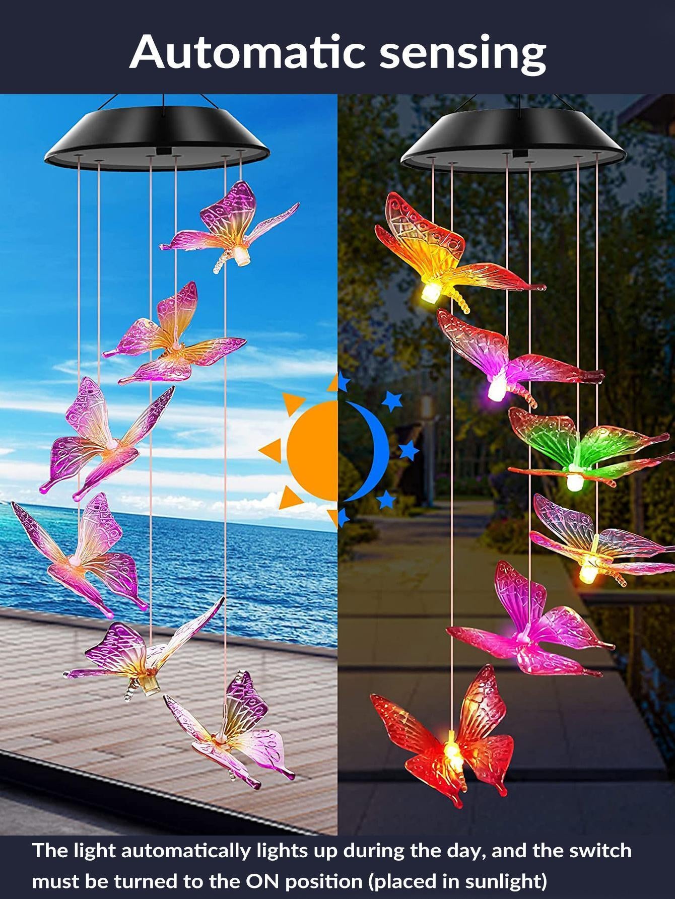 1Pc Solar Wind Chimes Light, Landscape Light, Garden Light Fall Decor House Decor Outdoor Decor