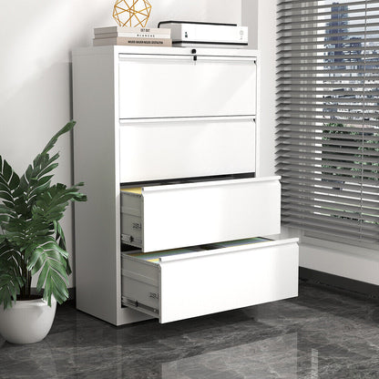 White Metal Drawer Lateral File Cabinet Lockable Home Storage Organizer Office