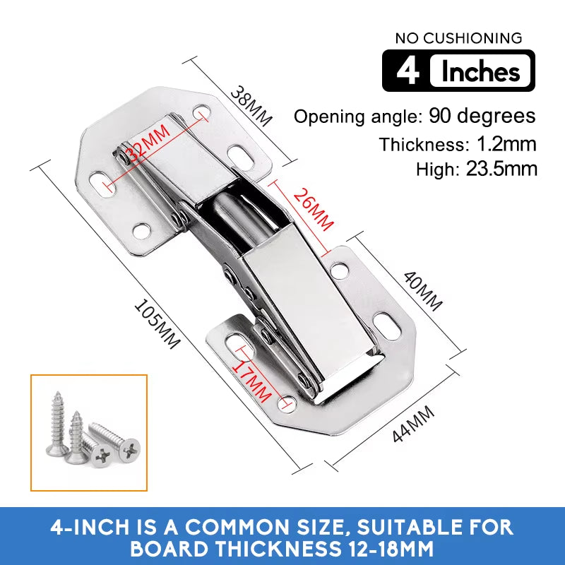 Hinges Furniture No Trenching Furniture Fittings Hinges for Kitchen Cabinets Soft Close with Screws Furniture Hardware