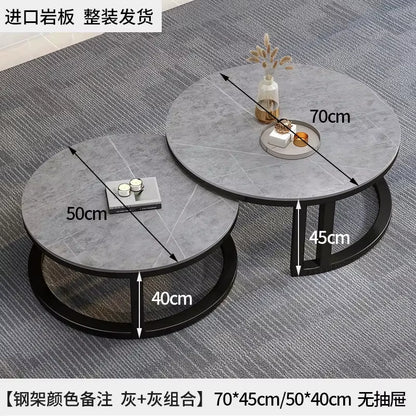 Round Low Coffee Table Storage Drawers Living Room Modern Coffee Table Simple Design Mesas De Centro Para Sala Smart Furniture